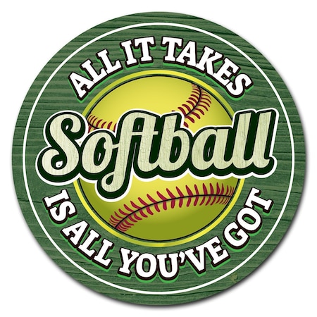Signmission Softball Circle Vinyl Laminated Decal D-12-CIR-Softball